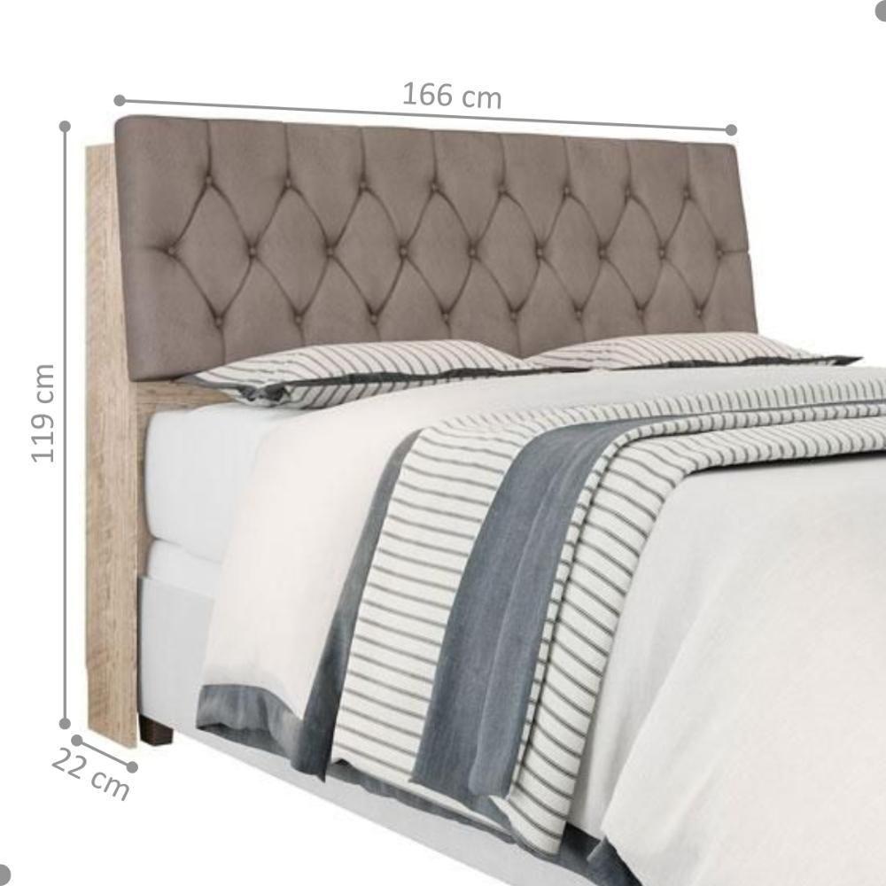 Cabeceira Box Queen Isis Amarula Com Capitonê Bege Escuro - 2