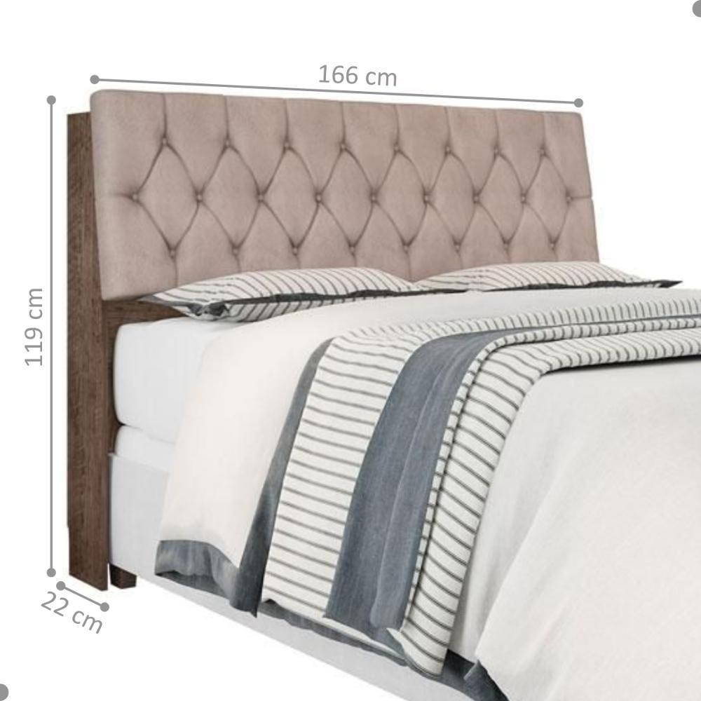 Cabeceira Box Queen Isis Chocolate Com Capitonê Bege - 2