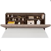 Cabeceira Box Queen Isis Chocolate Com Capitonê Bege - 4