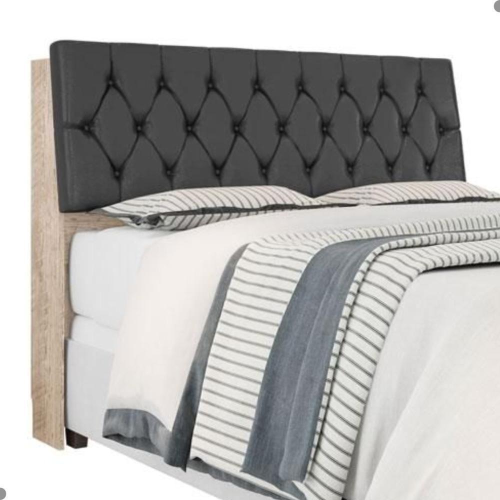 Cabeceira Box Casal Isis Amarula Com Capitonê Preto - 3