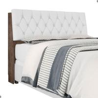 Cabeceira Box Queen Isis Chocolate Com Capitonê Branco - 3
