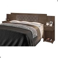 Cabeceira Box Bruna Chocolate Com Capitonê Bege Escuro - 3