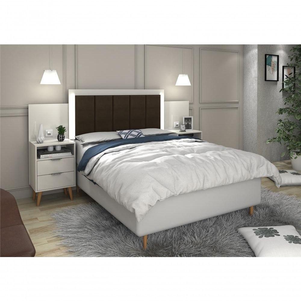 Cabeceira Regulável Triz Com Mesa De Cabeceira Off White - 6