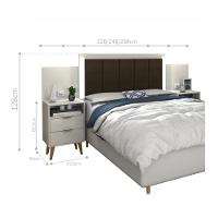 Cabeceira Regulável Triz Com Mesa De Cabeceira Off White - 3