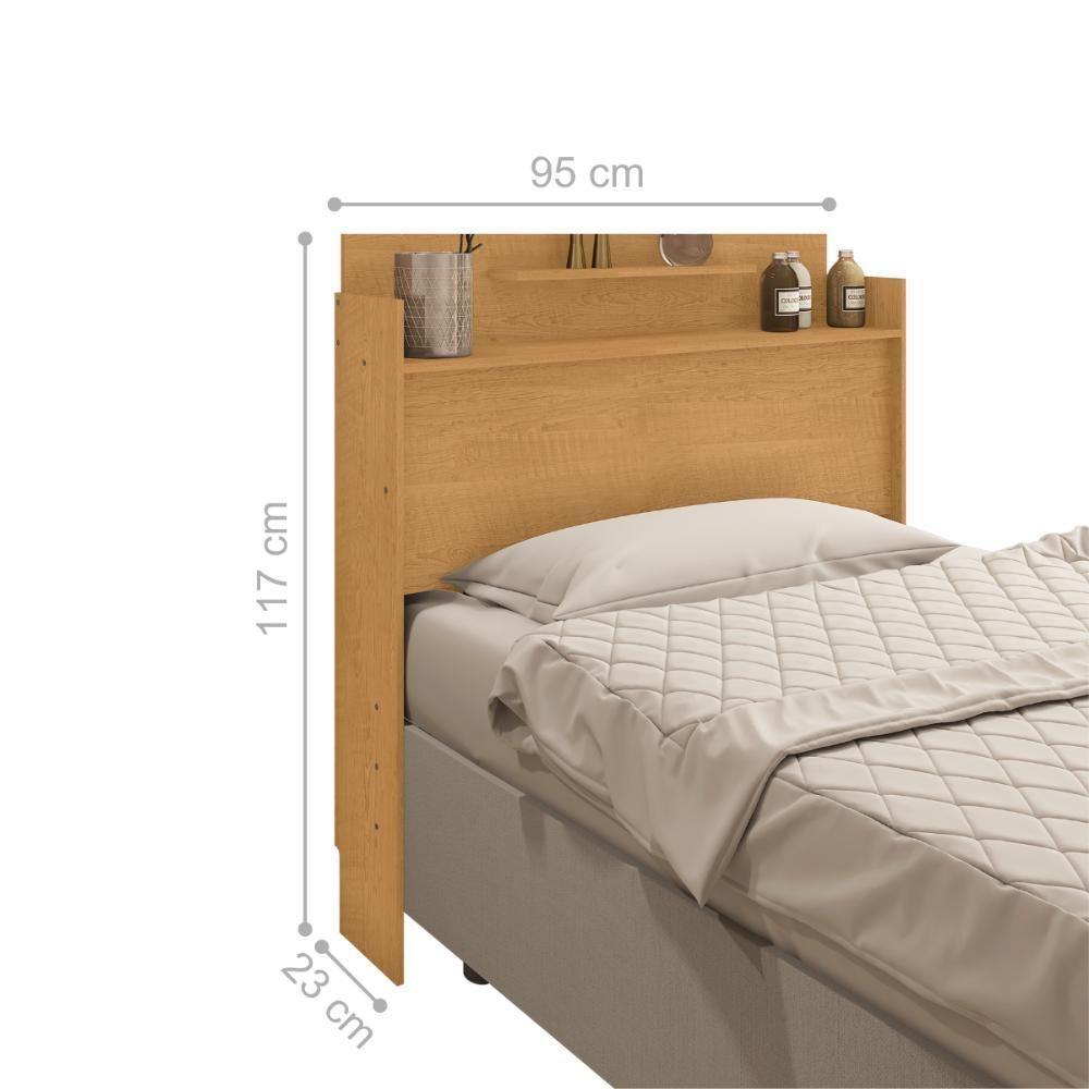 Cabeceira De Solteiro Com 2 Prateleiras Luzio Naturalle - 2