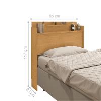 Cabeceira De Solteiro Com 2 Prateleiras Luzio Naturalle - 2