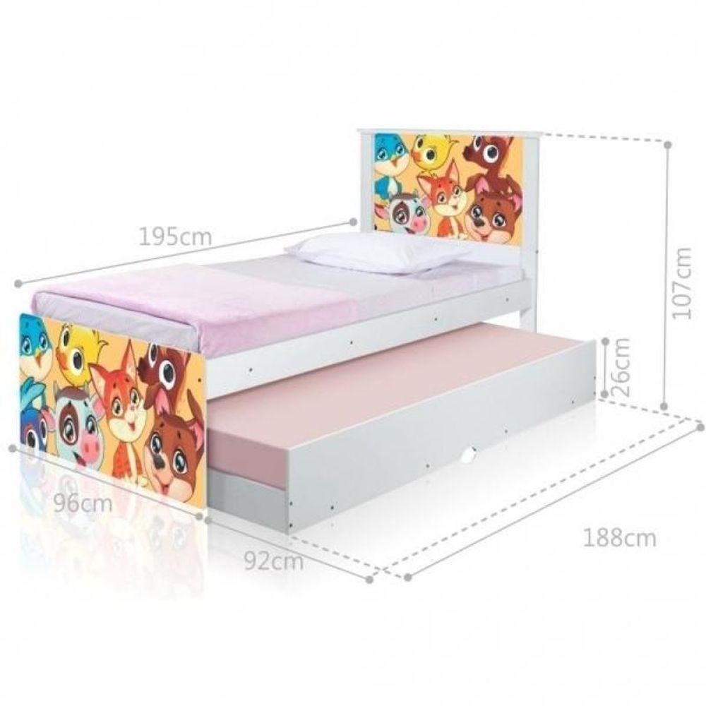 Cama Bicama Juvenil Adesivada Animais - 1