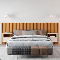 Cabeceira Ripada Com Mesinhas Nápoles Nature Pérola - 4