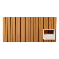 Cabeceira Ripada Cama Casal Com 1 Mesa Turim Nature Pérola - 1