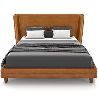 Cabeceira Casal Nilo 140cm Com Cama Pés Madeira Suném P05 Couríssimo Whisky - Lyam Decor - 3