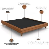 Cabeceira Casal Nilo 140cm Com Cama Pés Madeira Suném P05 Couríssimo Whisky - Lyam Decor - 5