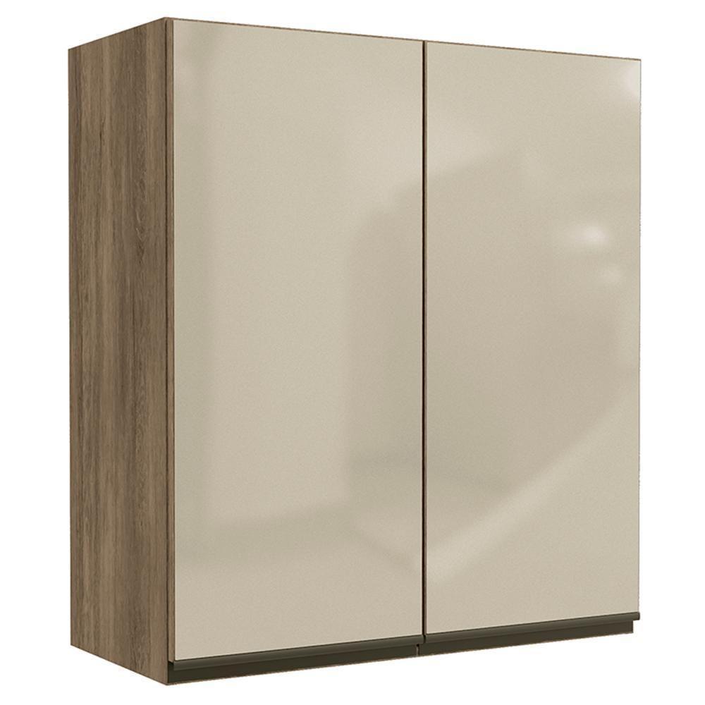 Armario Aereo 2p Vidro 80 Cm Mdp Maxxi G765 Kappesberg Nogal - 1