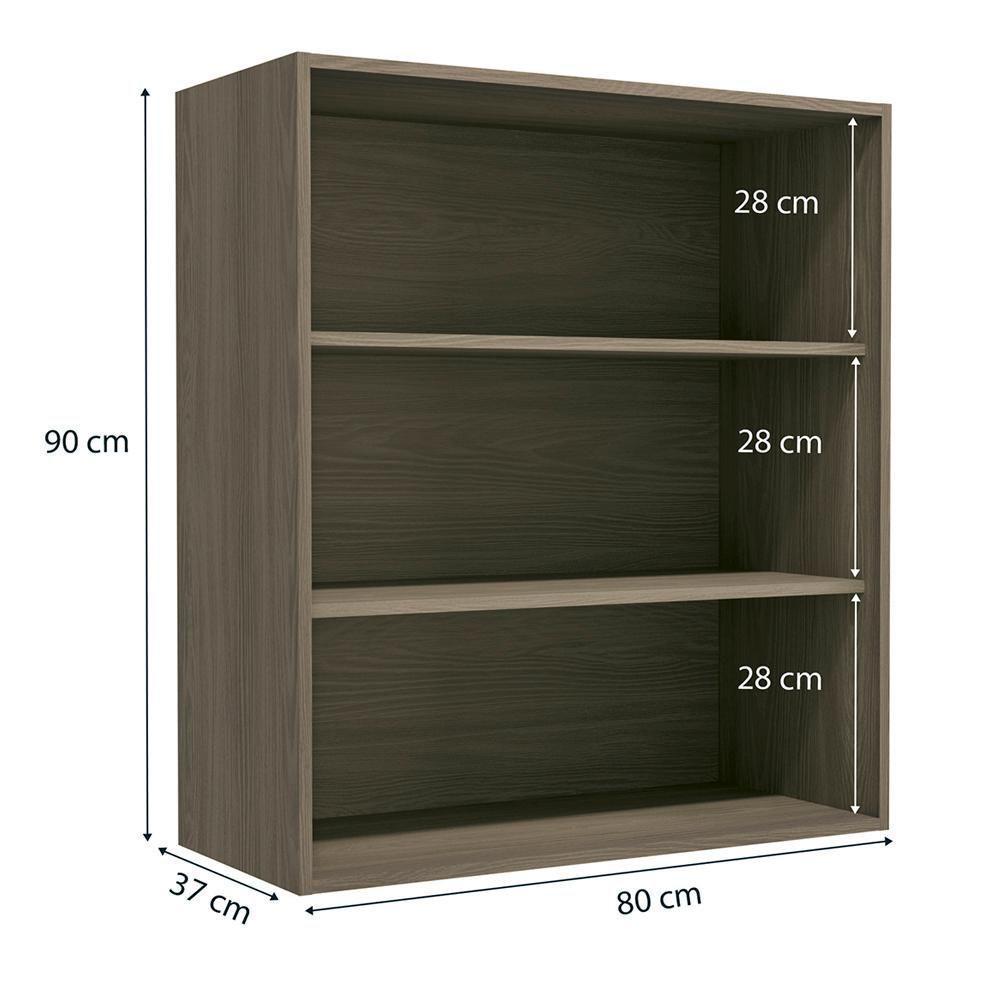 Armario Aereo 2p Vidro 80 Cm Mdp Maxxi G765 Kappesberg Nogal - 4