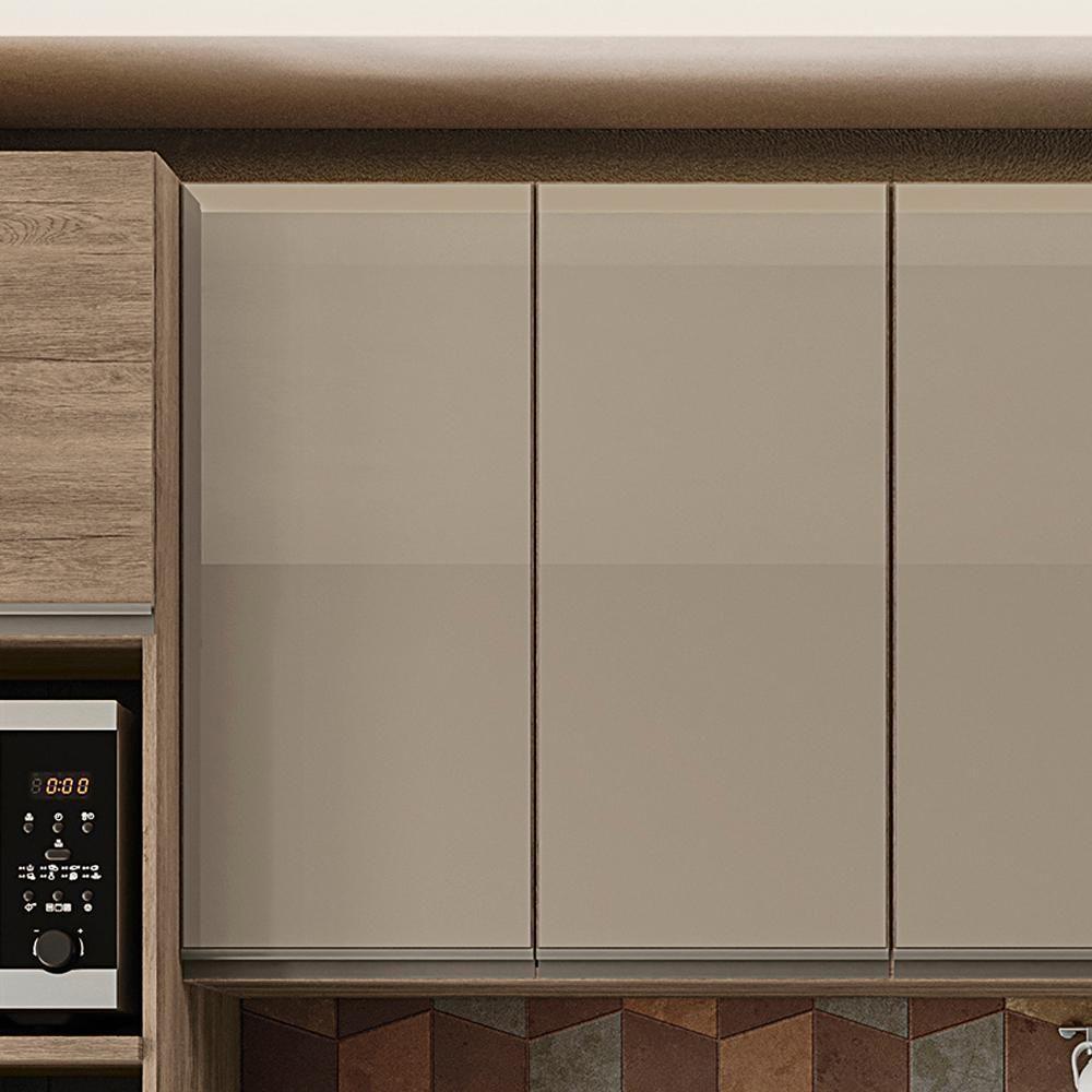 Armario Aereo 2p Vidro 80 Cm Mdp Maxxi G765 Kappesberg Nogal - 5