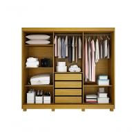 Armario Roupeiro Florença 3 Portas 4 Gavetas C-kit 2 Espelhos E Com Pes Chf Cinamomo-off White - 2