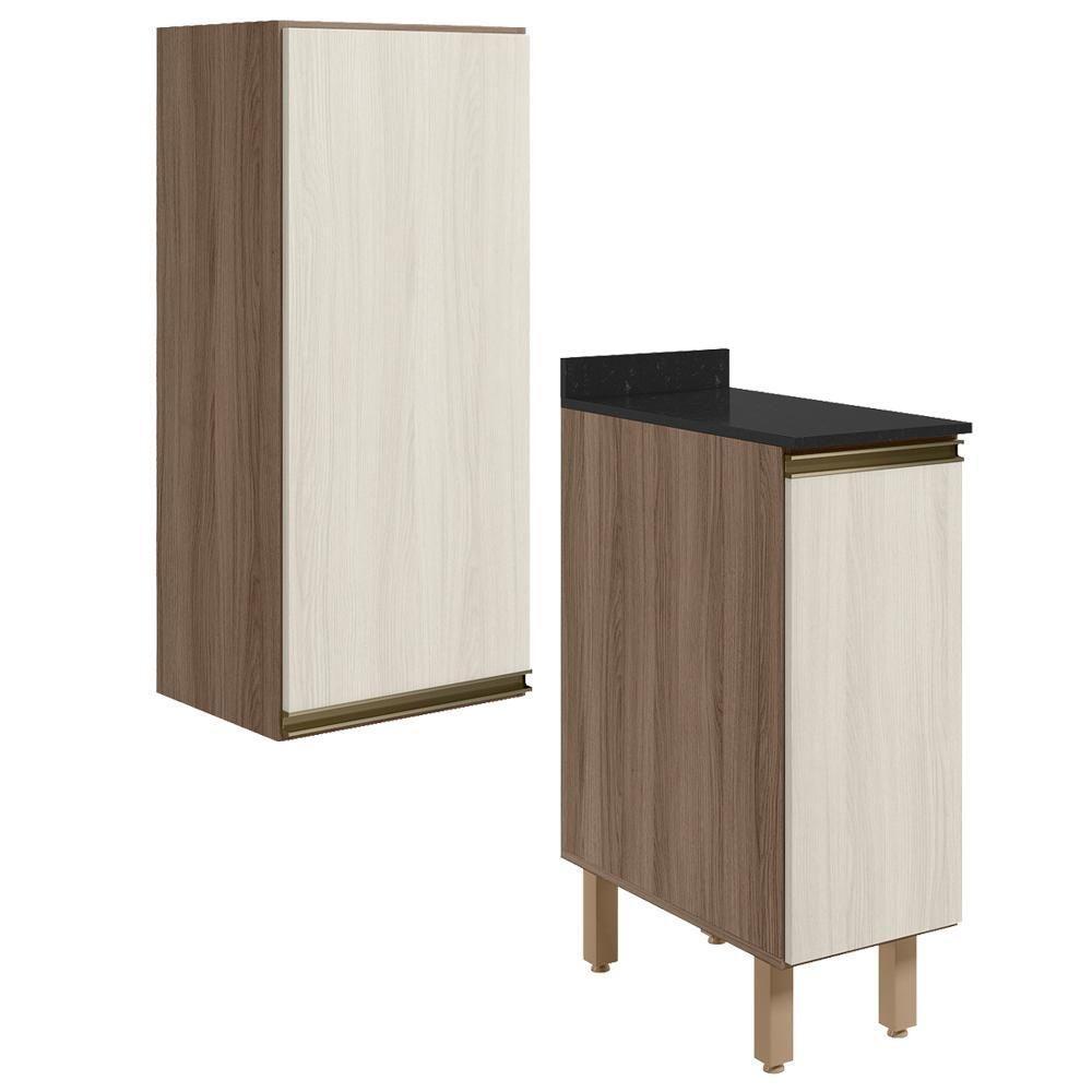 Armario Aereo Balcao 1 Porta 30cm Mdf Kali Nicioli Carvalho Toq Bianco Toq - 1