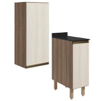 Armario Aereo Balcao 1 Porta 30cm Mdf Kali Nicioli Carvalho Toq Bianco Toq - 1