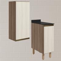 Armario Aereo Balcao 1 Porta 30cm Mdf Kali Nicioli Carvalho Toq Bianco Toq - 2