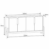 Buffet Lizz 170cm 4 Portas C/ 6 Espaços Internos Cedro - 4