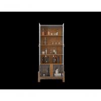 Cristaleira 2 Portas C/ Prateleiras Para Vinhos E Taças Luna Cinza Perola/cedro - 3