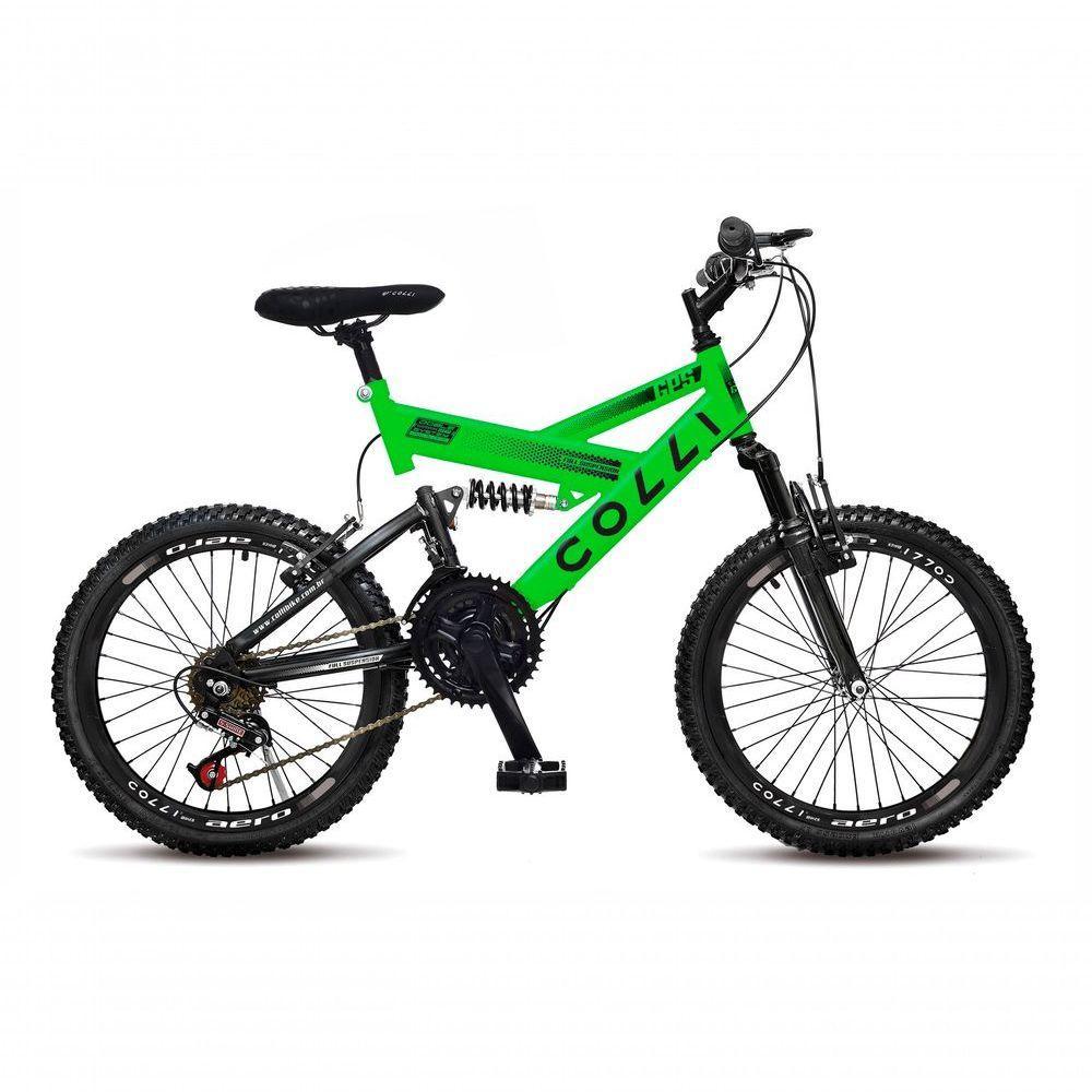 Bicicleta Gps Aro 20 Dupla Suspensão 21 Marchas Colli Verde - 1