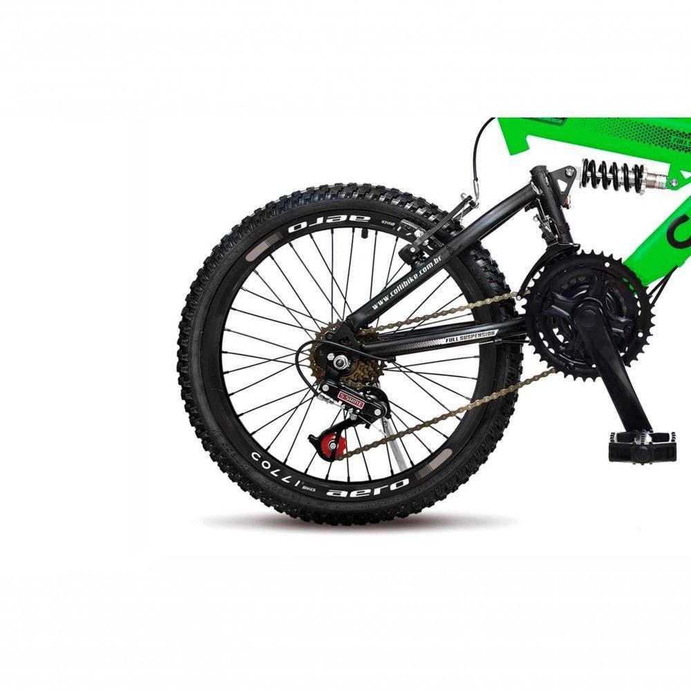 Bicicleta Gps Aro 20 Dupla Suspensão 21 Marchas Colli Verde - 3