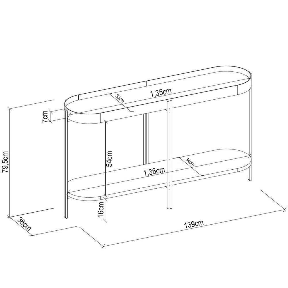 Aparador Para Sala Industrial Com Prateleira Ville L06 Preto - Mpozenato - 3