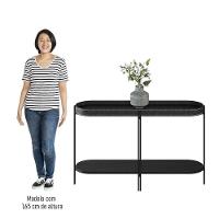 Aparador Para Sala Industrial Com Prateleira Ville L06 Preto - Mpozenato