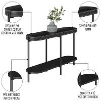 Aparador Para Sala Industrial Com Prateleira Ville L06 Preto - Mpozenato - 7