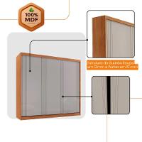 Guarda Roupa Casal Connor 100% Mdf 3 Portas 4 Gavetas Naturalle/off White - 5