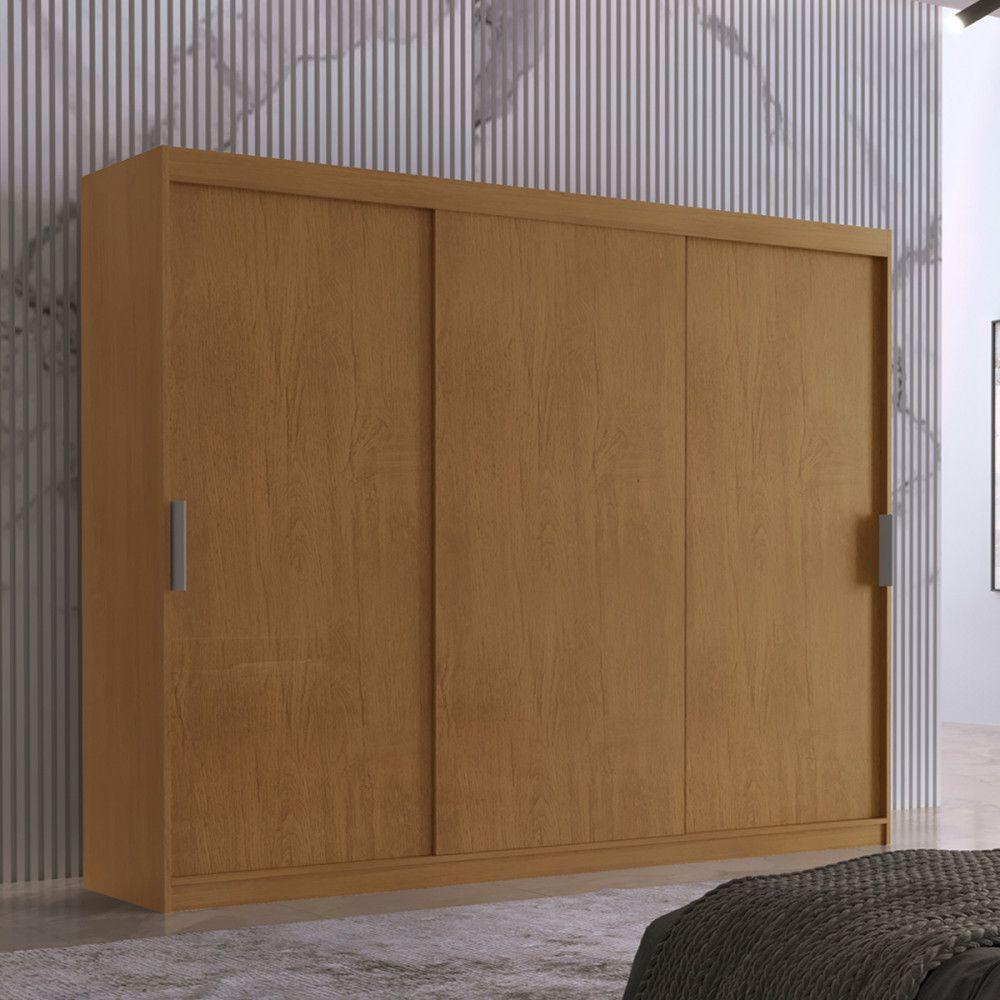 Guarda Roupa Vitor Em Mdf 3 Portas E 6 Cabideiros Moderna Naturalle - 1