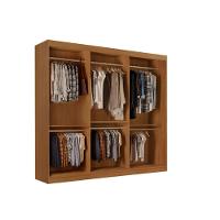 Guarda Roupa Vitor Em Mdf 3 Portas E 6 Cabideiros Moderna Naturalle