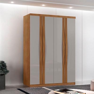 Guarda Roupa Solteiro Dunas 4 Portas 2 Gavetas Naturalle-Off White MDF