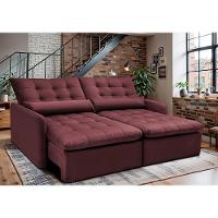 Sofá Sem Caixa Retrátil 1,60m Softgel Celeste Velusoft Vinho Cama Inbox - 1