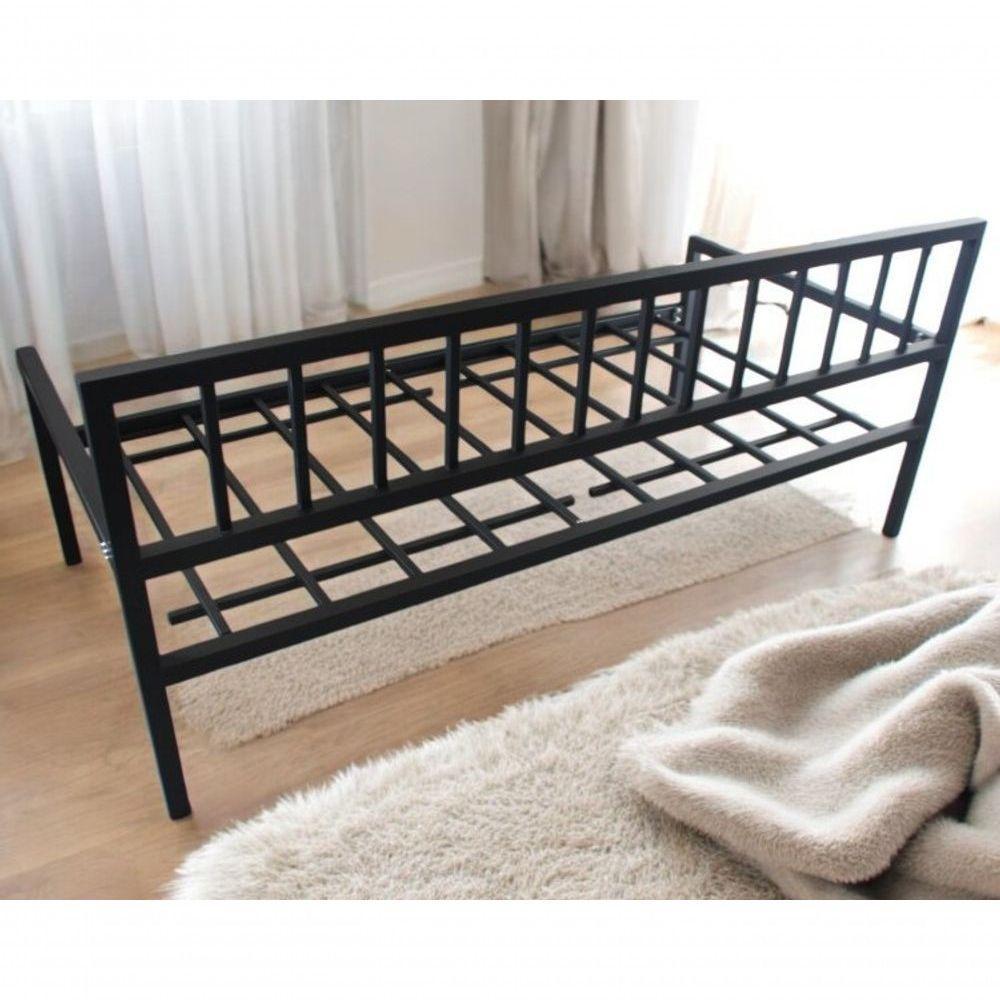 Sofá Cama Aço Ferro Metal Robusto Estrutura 97cmx200cm Cor Preto Estilo Industrial Sc-01 - 4