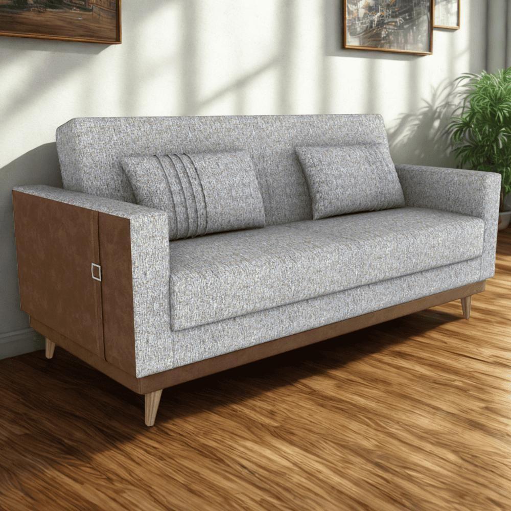 Sofa Cama 2 Lugares 203 Cm Linho Plano Milenum Corino Whisk Milani Store Palha - 2