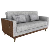 Sofa Cama 2 Lugares 203 Cm Linho Plano Milenum Corino Whisk Milani Store Palha - 1