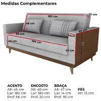 Sofa Cama 2 Lugares 203 Cm Linho Plano Milenum Corino Whisk Milani Store Palha