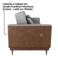 Sofa Cama 2 Lugares 203 Cm Linho Plano Milenum Corino Whisk Milani Store Palha - 7