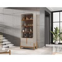 Cristaleira 2 Portas C/ Prateleiras Para Vinhos E Taças Luna Off-white/cedro - 1