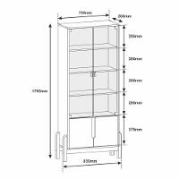 Cristaleira 2 Portas C/ Prateleiras Para Vinhos E Taças Luna Off-white/cedro - 4