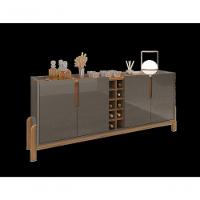 Buffet 4 Portas C/ Prateleiras Luna 1,90 Cinza Perola/cedro - 2