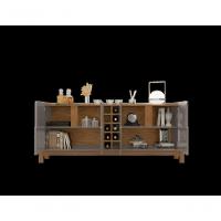 Buffet 4 Portas C/ Prateleiras Luna 1,90 Cinza Perola/cedro - 3