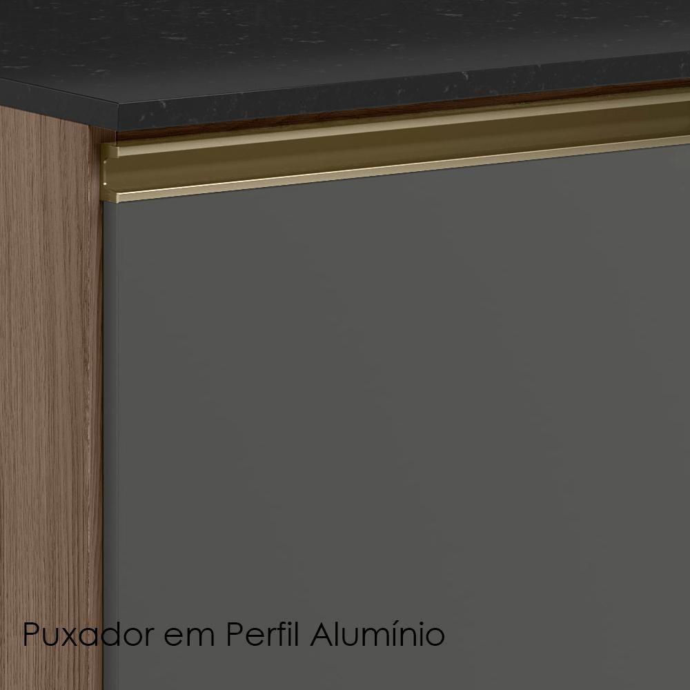 Armario Aereo Balcao 1 Porta 30cm Mdf Kali Nicioli Carvalho Toq Chumbo - 5