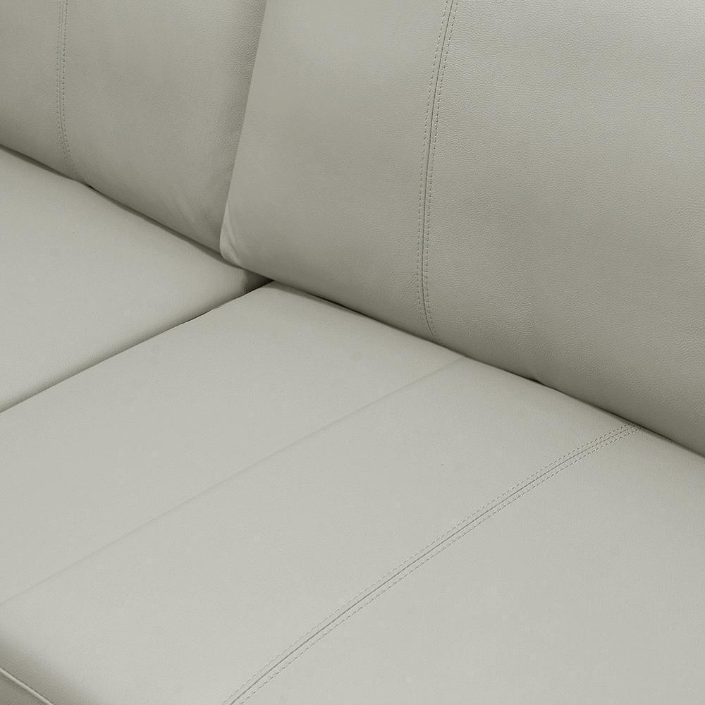 Sofá 3 Lugares Para Sala De Estar Living 235cm Aurora L06 Couro Pérola - Lyam Decor - 7