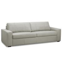 Sofá 3 Lugares Para Sala De Estar Living 235cm Aurora L06 Couro Pérola - Lyam Decor - 1