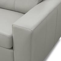 Sofá 3 Lugares Para Sala De Estar Living 235cm Aurora L06 Couro Cinza Claro - Lyam Decor - 7