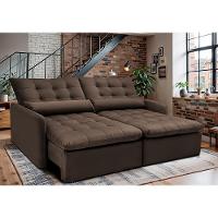 Sofá Sem Caixa Retrátil 1,60m Softgel Celeste Velusoft Café Cama Inbox - 1