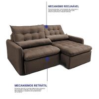 Sofá Sem Caixa Retrátil 1,60m Softgel Celeste Velusoft Café Cama Inbox - 6