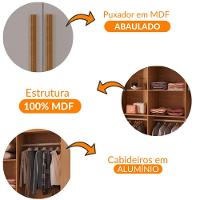 Guarda Roupa Casal Heros Com 8 Portas E 4 Gavetas Moderna Naturalle/off White - 6